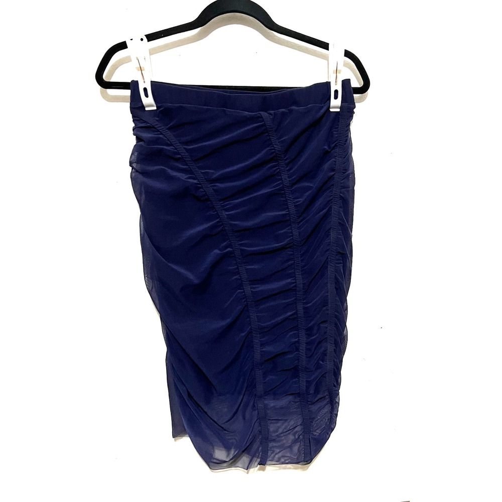Opening Cermony  Women's  Blue rusched Skirt Size M polyester blend
